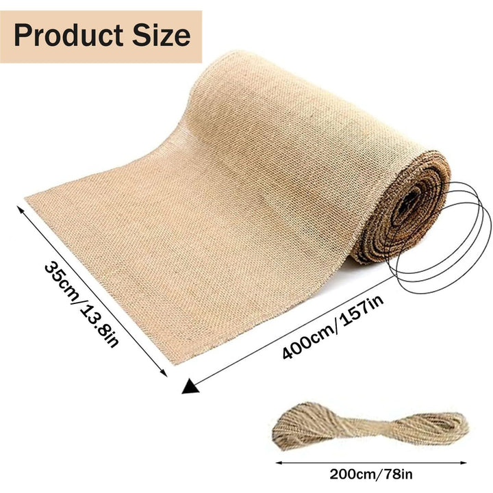 Natural Burlap Tree Wrap Rolls, 157 x 13.8in Fabric Winter Tree Trunk Guards Protector Wraps, Gardening Antifreeze Protection Bandage, Jute Cloth Covers to Keep Plants Bark Warm Moisturizing - Just Closeouts Canada Inc.