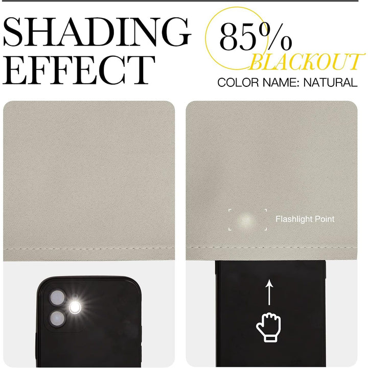 Natural Room Darkening Grommet Curtains – 55 x 78 in, 2 Panels - Just Closeouts Canada Inc.