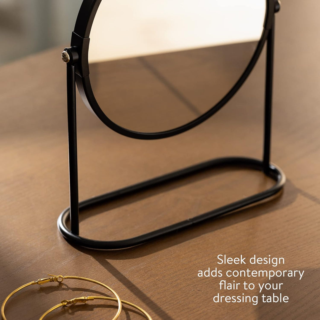 Navaris Cosmetic Mirror For Table Top - Desktop Mirror For Makeup And Grooming - Double Sided With 2x Magnification Mirror, 7.6" x 7.1" x 2.4" - Just Closeouts Canada Inc.4255620300528