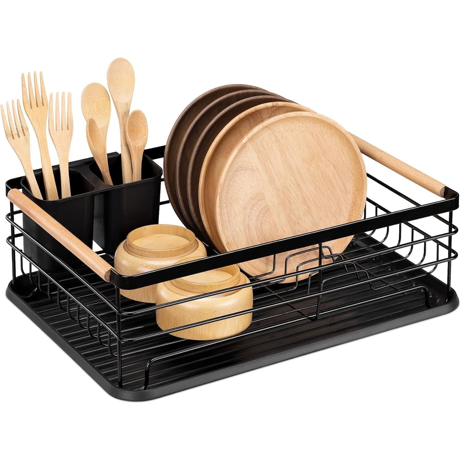Navaris Dish Drainer Rack - Plate, Silverware, Pots and Pans Drying Ra ...
