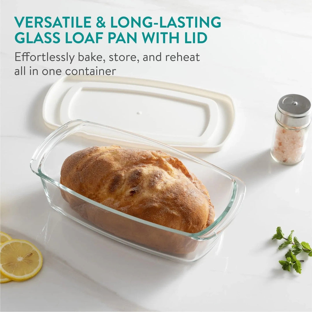 Navaris Glass Baking Dish - Glass Food Meal Prep Containers with Lids - Baking Tray & Storage for Oven & Microwave - 1.8L (60.8oz) Set of4 - Just Closeouts Canada Inc.4067668146811