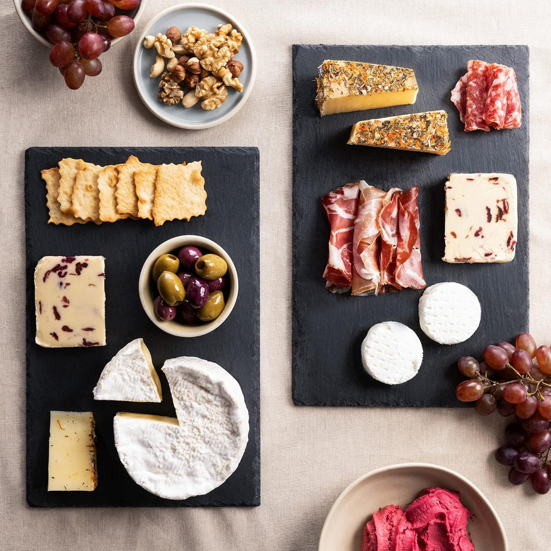 Navaris Natural Slate Serving Plates - Set of 4 Place Mat Serving Trays - Medium Rectangular Stone Table Mat Serving Platter Tiles - 11.8" x 7.8" - Just Closeouts Canada Inc.4063004273197