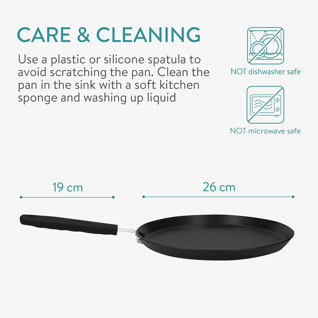 Navaris Pancake/Crepe Pan - 10" Diameter Nonstick Griddle - Skillet for Stove Frying Eggs and Crepes - Just Closeouts Canada Inc.4063004058442