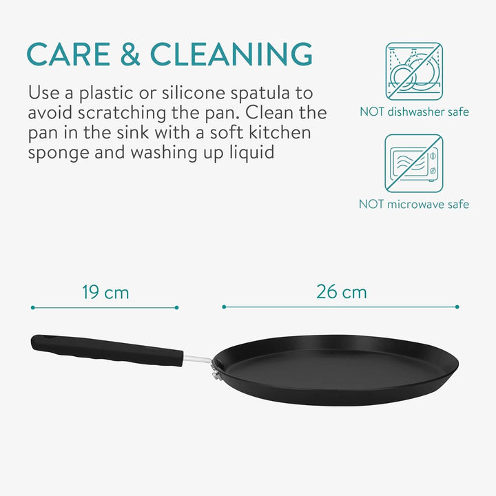 Navaris Pancake/Crepe Pan - 10" Diameter Nonstick Griddle - Skillet for Stove Frying Eggs and Crepes - Just Closeouts Canada Inc.4063004058442
