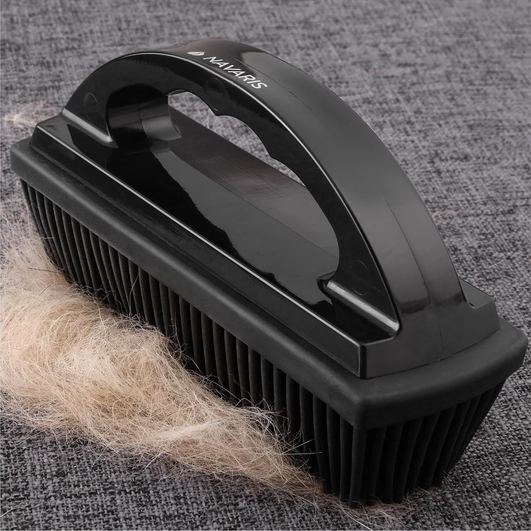 Navaris Pet Hair Remover Brush - for Multiple Surfaces Including Furniture, Carpets, Clothes - Dog and Cat Quick Easy Fur Remover with Handle - 15.5 x 8.5 x 5cm (6.1" x 3.3" x 2") - Just Closeouts Canada Inc.4067668103753