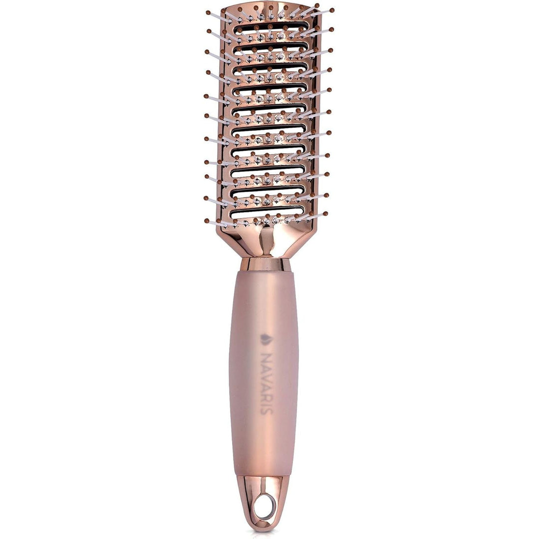 Navaris Vented Hairbrush - Vented Hair Brush with Gel Handle and Wide Set Bristles for Detangling and Styling Wet, Dry, Curly, Thick Hair - Rose Gold - Just Closeouts Canada Inc.4063004143735