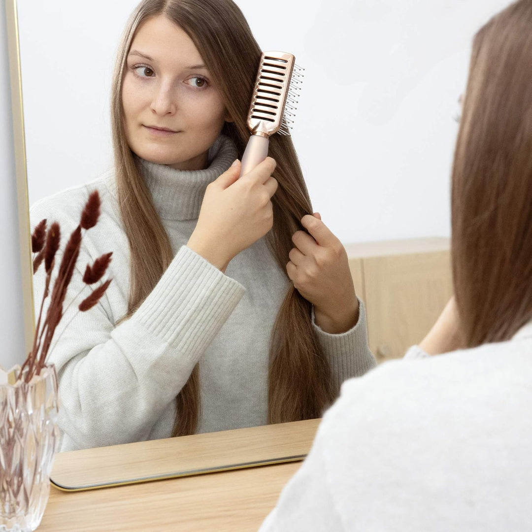 Navaris Vented Hairbrush - Vented Hair Brush with Gel Handle and Wide Set Bristles for Detangling and Styling Wet, Dry, Curly, Thick Hair - Rose Gold - Just Closeouts Canada Inc.4063004143735