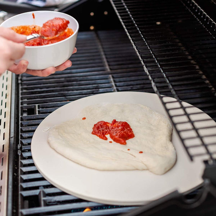 Navaris XL Pizza Stone for Baking - Cordierite Pizza Stone Plate for BBQ Grill Oven - Cook Serve Pizza, Bread - Incl. Recipe Book - Round, 12" x 0.6" - Just Closeouts Canada Inc.4063004218228