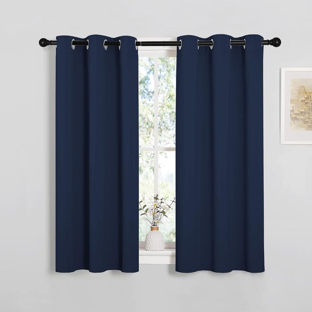 Navy Blue Blackout Curtains, 34 x 45 in, Set of 2 - Just Closeouts Canada Inc.