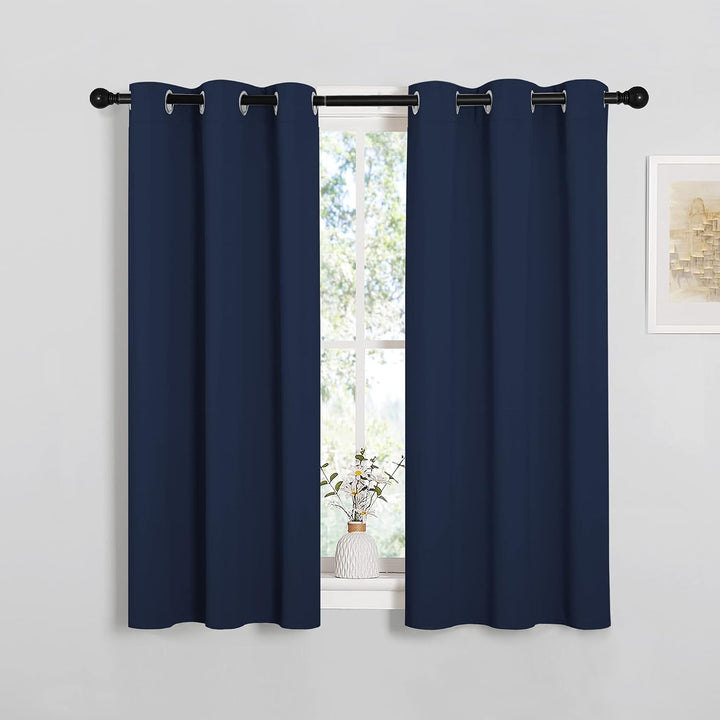 Navy Blue Blackout Curtains, 34 x 45 in, Set of 2 - Just Closeouts Canada Inc.