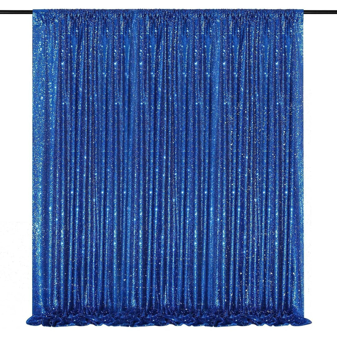 Navy Blue Sequin Backdrop Curtain, 7 × 7 ft - Just Closeouts Canada Inc.X004WNE26F