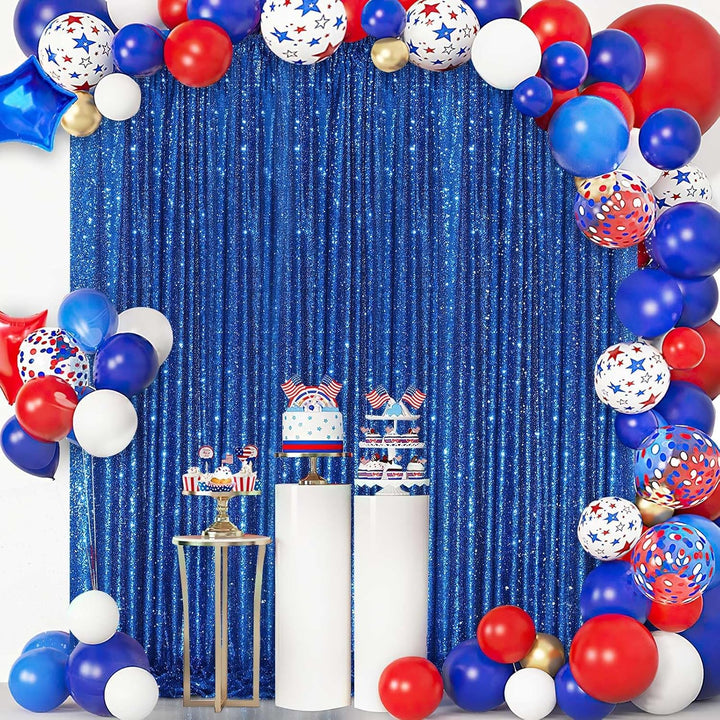Navy Blue Sequin Backdrop Curtain, 7 × 7 ft - Just Closeouts Canada Inc.X004WNE26F
