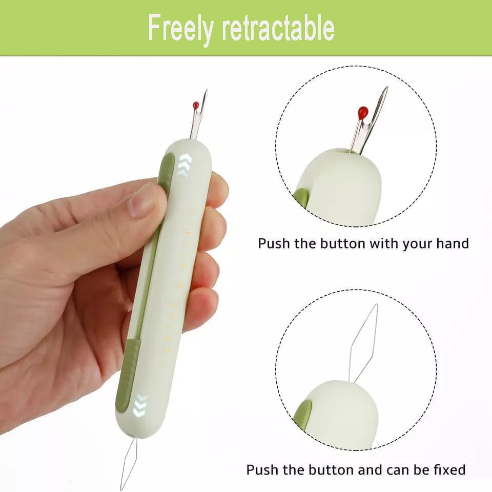 Needle threader and seam ripper sewing examples