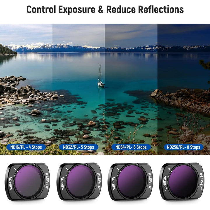 NEEWER Magnetic ND/CPL Filter Set Compatible with DJI OSMO Pocket 3 Creator Combo Accessories, Action Camera 6 Pack UV CPL ND16/PL ND32/PL ND64/PL ND256/PL Polarizing and Neutral Density Filters - Just Closeouts Canada Inc.