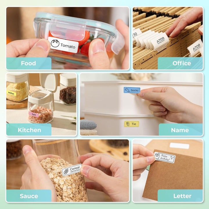 Nelko Label Maker Machine with Tape, P21 Portable Bluetooth Label Printer, Wireless Built - in Cutter Sticker Maker Mini Label Makers with Multiple Templates for School Organizing Office Home, White - Just Closeouts Canada Inc.