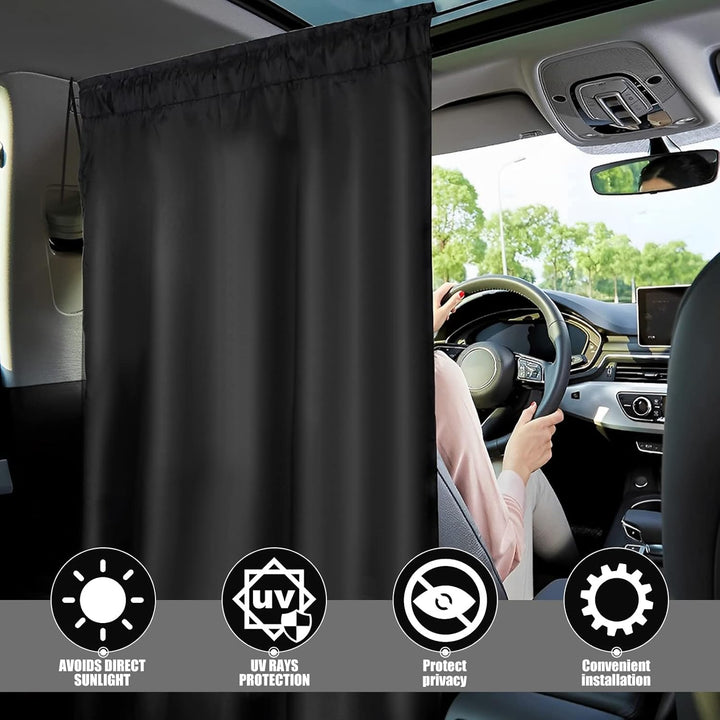 NEMTMCUA Car Privacy Curtains Universal Car Divider Curtain Between Rear Seat Auto Blackout Curtains Car Sun Shades Side Window Covers Car Accessories for Travel Camping Nap Sleeping(3Pcs) - Just Closeouts Canada Inc.
