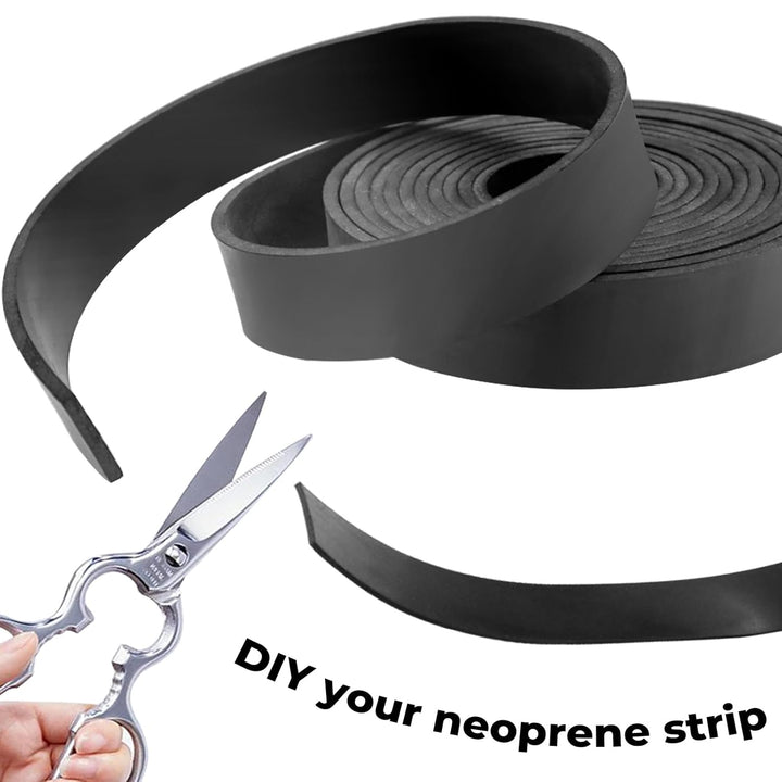 Neoprene Rubber Strips, 3" Wide x 1/8" Thick x 10' Long Solid Rubber Sheets, Rolls & Strips for DIY Gaskets, Crafts, Pads, Flooring, Protection, Supports, Leveling - Just Closeouts Canada Inc.X004C6RS09