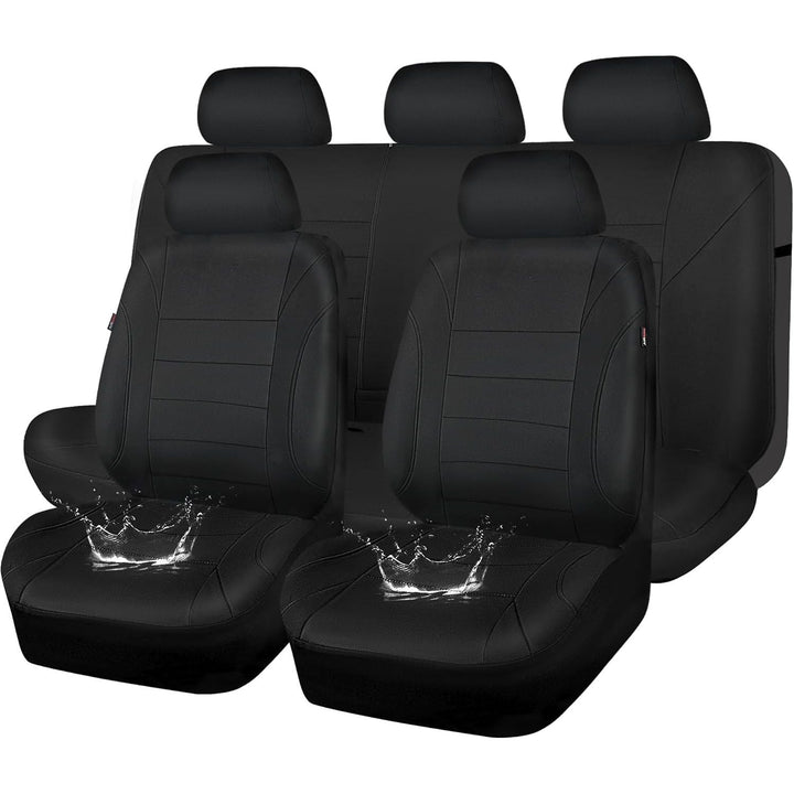 Neoprene Waterproof Seat Covers, Universal Fit Black Full Sets, Protective Interior Covers for Auto SUV, Vans, Sedans, Trucks - Just Closeouts Canada Inc.