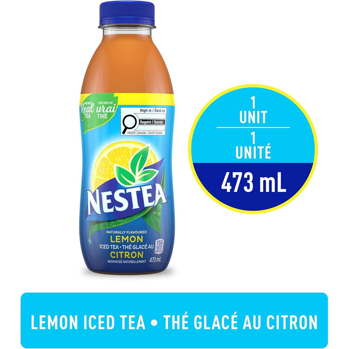 Nestea Naturally Flavoured, Lemon Iced Tea, 473mL, 12 Count - Just Closeouts Canada Inc.