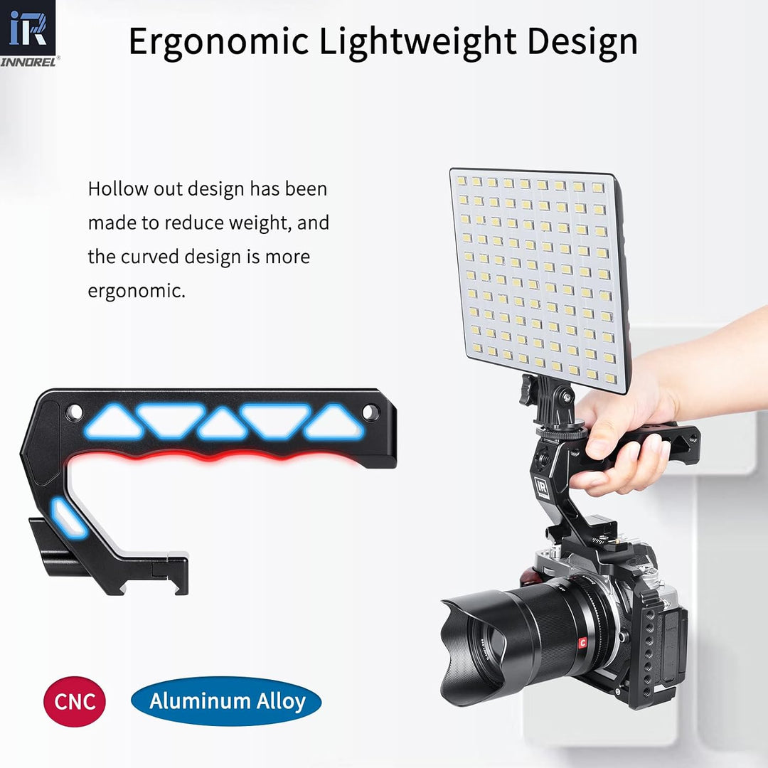 NH130 Top Handle and NATO Rail Kit, Comfort Ergonomic CNC Aluminum Alloy Grip, with Quick Release NATO Clamp, 3 Cold Shoes and 1/4" 3/8" ARRI Threads, for Camera Cage Video Rig, Max Load 10kg - Just Closeouts Canada Inc.X004XVDSVL