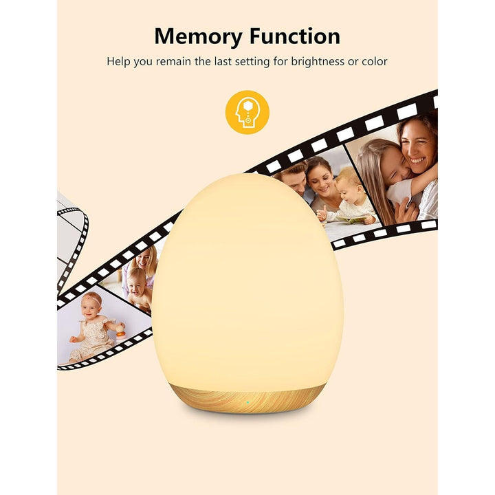 Night Lights for Kids, MediAcous Baby Night Light with 7 Colors Changing & Dimming Function, Rechargeable Kids Night Light with 1 Hour Timer & Touch Control, Up to 100H, Wood Grain - Just Closeouts Canada Inc.
