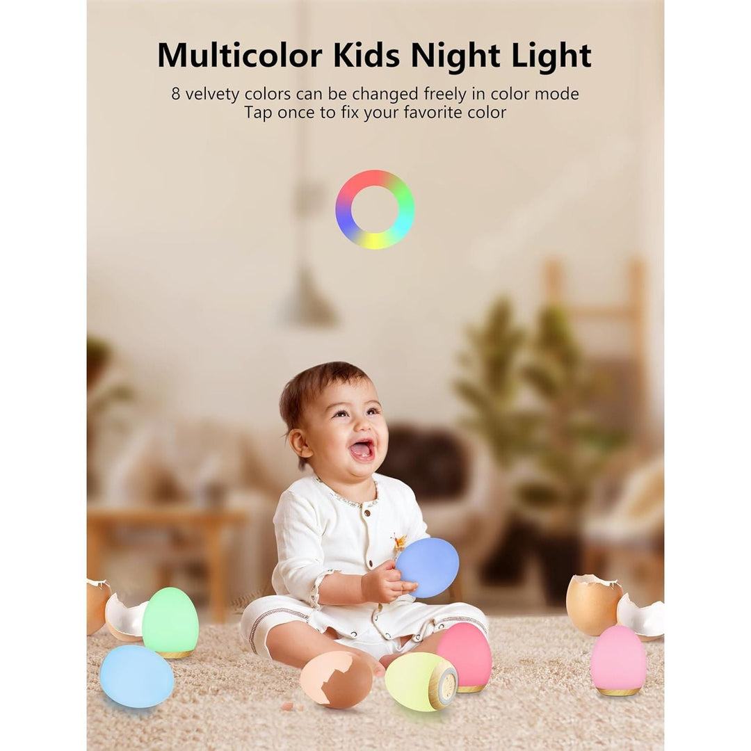 Night Lights for Kids, MediAcous Baby Night Light with 7 Colors Changing & Dimming Function, Rechargeable Kids Night Light with 1 Hour Timer & Touch Control, Up to 100H, Wood Grain - Just Closeouts Canada Inc.