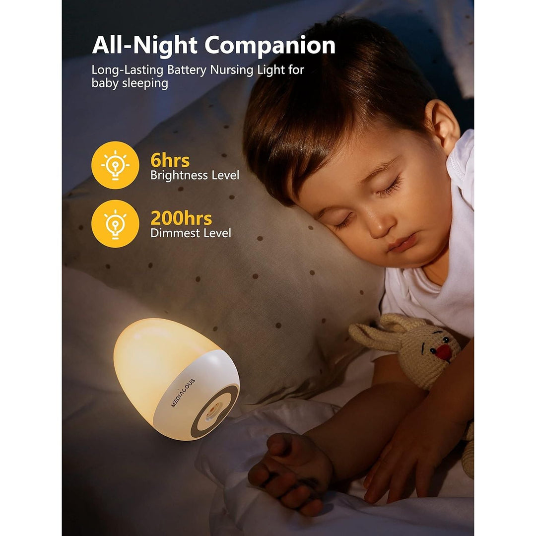 Night Lights for Kids, MediAcous Baby Night Light with Stable Charging Pad, Dimmable Kids Night Light with 1H Timer & Touch Control, ABS+PC LED Egg Lamps for Breastfeeding, Up to 200H - Just Closeouts Canada Inc.