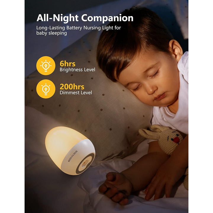 Night Lights for Kids, MediAcous Baby Night Light with Stable Charging Pad, Dimmable Kids Night Light with 1H Timer & Touch Control, ABS+PC LED Egg Lamps for Breastfeeding, Up to 200H - Just Closeouts Canada Inc.