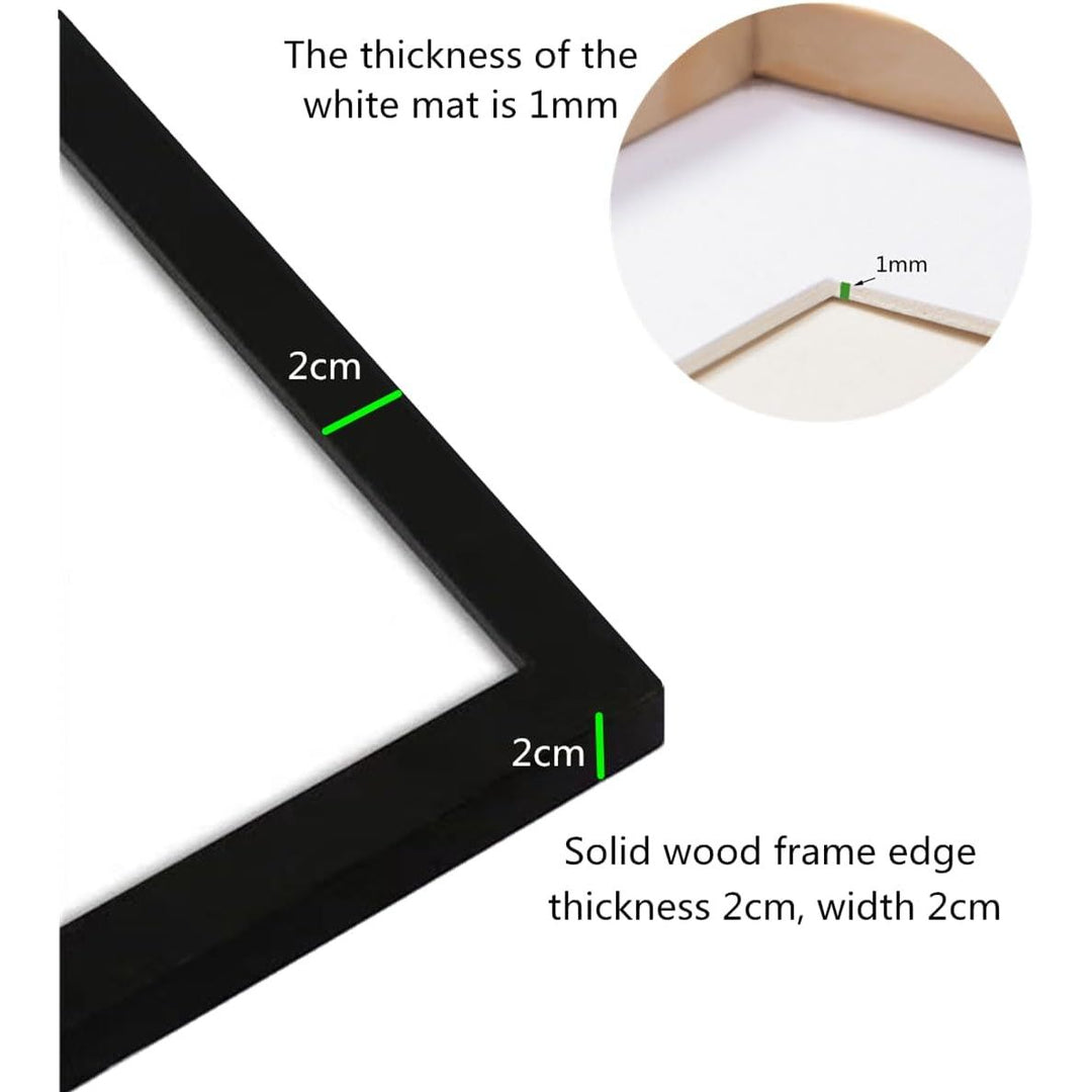 NIHO - JIUMA Diamond Painting Wood Frames, Suitable for 12x16 in / 30x40 cm Diamond art, or Oil Paintings Photos, Natural Solid Wood Picture Frames with Plexiglass (2 Pack, Black) - Just Closeouts Canada Inc.