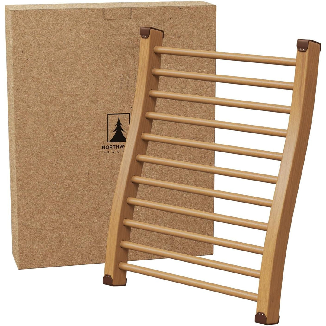 Northwood Sauna - Sauna Backrest - Handmade from Canadian Red Cedar Wood - Ergonomic S - Shape Back Support & Non - Slip Pads - Just Closeouts Canada Inc.