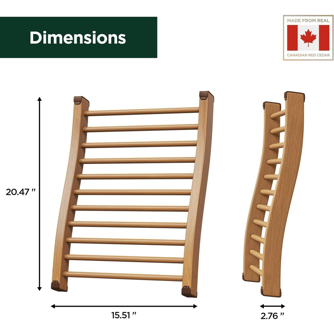 Northwood Sauna - Sauna Backrest - Handmade from Canadian Red Cedar Wood - Ergonomic S - Shape Back Support & Non - Slip Pads - Just Closeouts Canada Inc.
