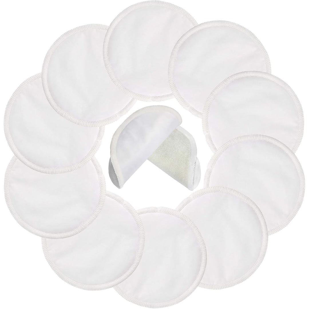Nursing Pads (10 Pack) for Breastfeeding Moms - 4.7 inch Pads with Laundry Bag White - Just Closeouts Canada Inc.