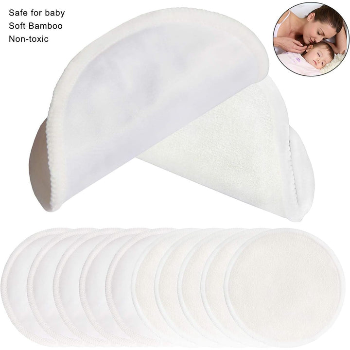 Nursing Pads (10 Pack) for Breastfeeding Moms - 4.7 inch Pads with Laundry Bag White - Just Closeouts Canada Inc.