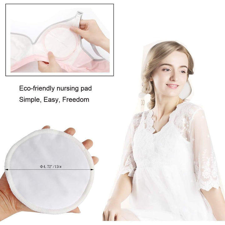 Nursing Pads (10 Pack) for Breastfeeding Moms - 4.7 inch Pads with Laundry Bag White - Just Closeouts Canada Inc.