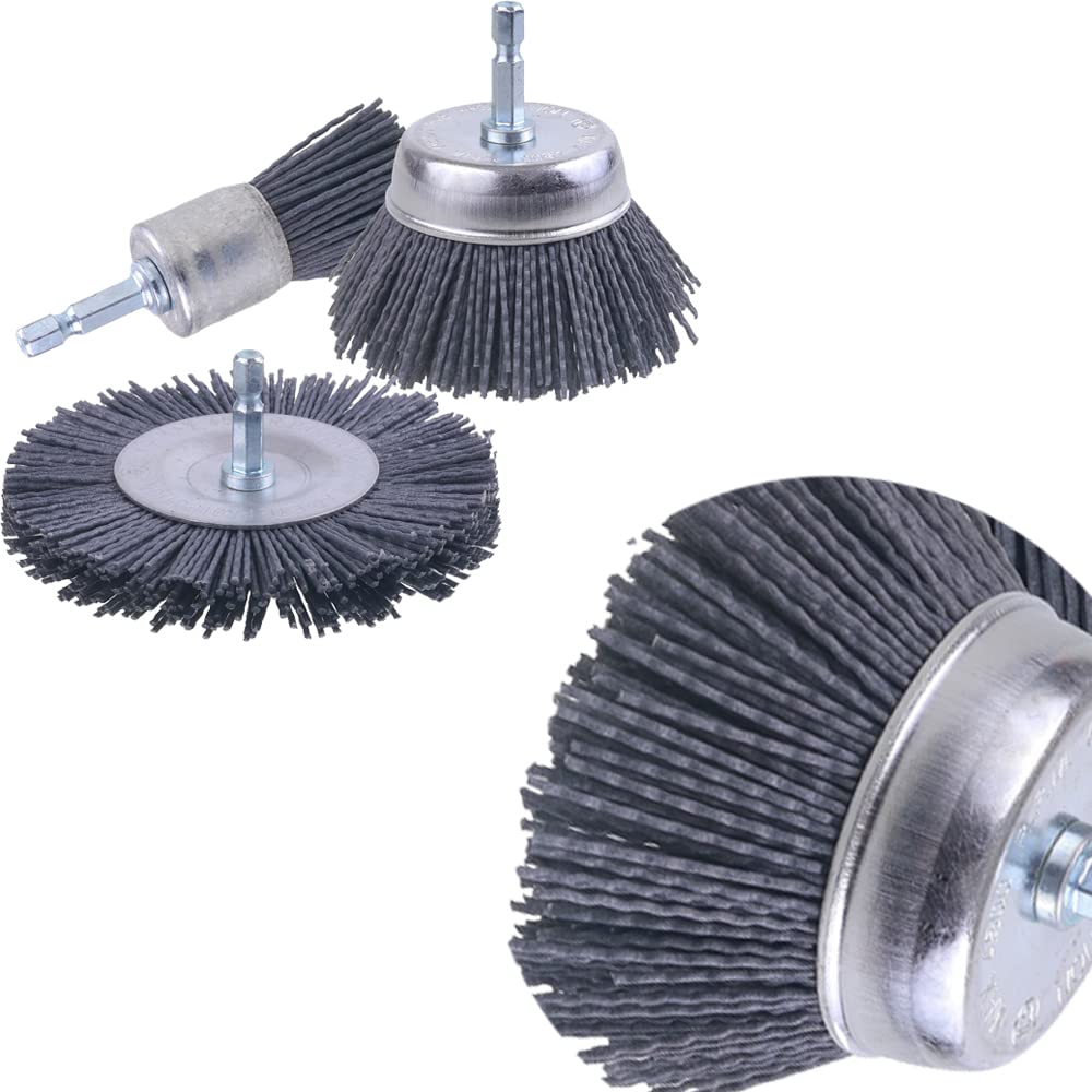 Nylon Abrasive Brush Set – 9 Pieces, 80 / 120 / 240 Grit - Just Closeouts Canada Inc.