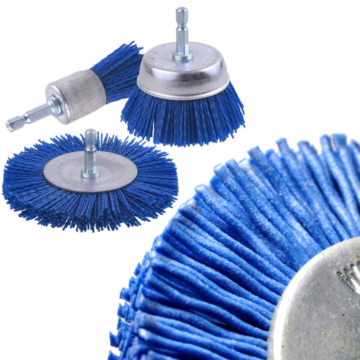 Nylon Abrasive Brush Set – 9 Pieces, 80 / 120 / 240 Grit - Just Closeouts Canada Inc.