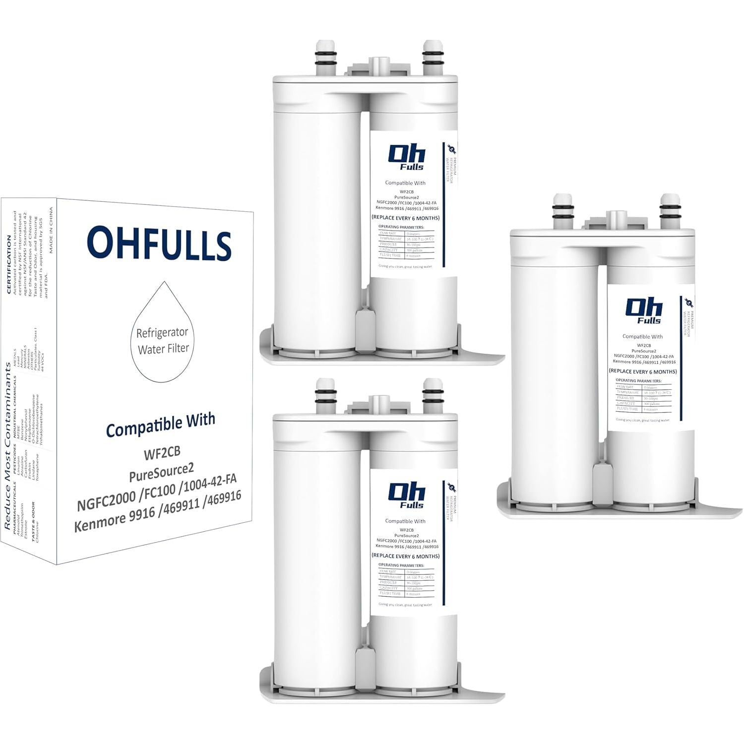 Refrigeator Water Filter Replacement Compatible with Frigidaire PureSo ...