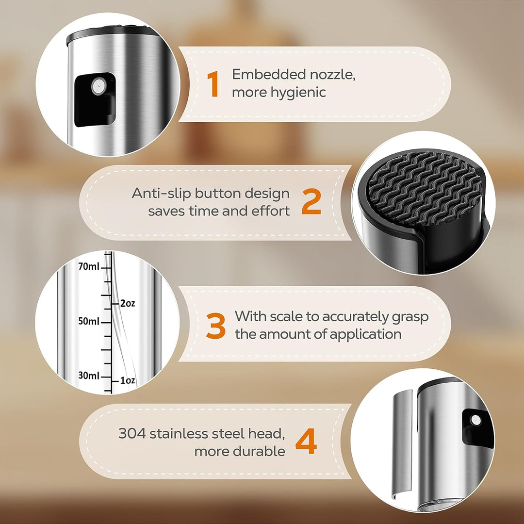 Oil Spray Bottle 2Pcs: Olive Sprayer for Cooking, Olive Oil Dispenser Bottle for Kitchen Gadgets,Food - grade Glass Oil Mister for Air Fryer, Frying, Salad, BBQ (2) - Just Closeouts Canada Inc.