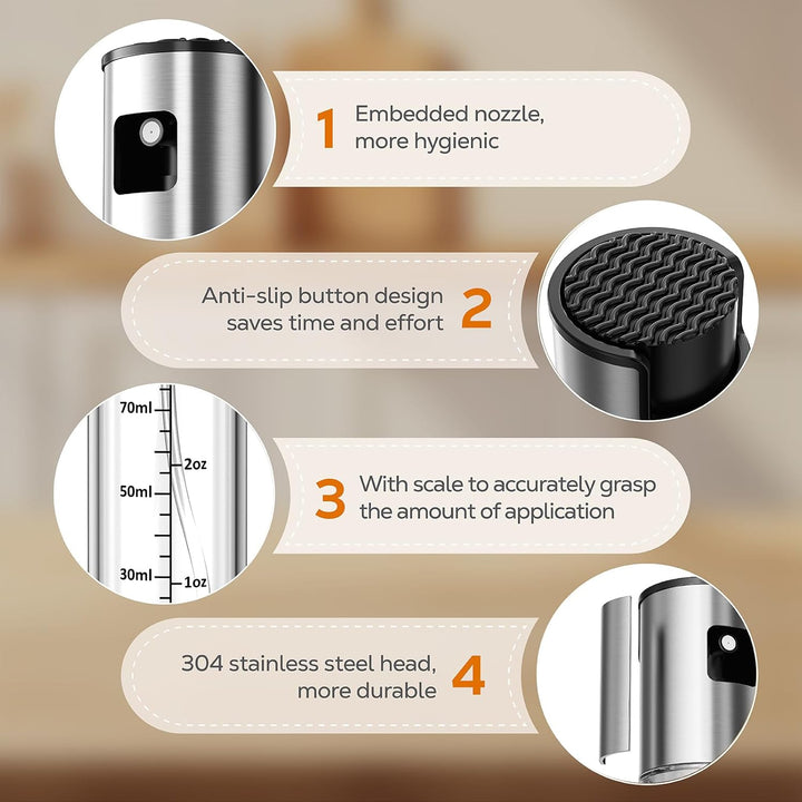 Oil Spray Bottle 2Pcs: Olive Sprayer for Cooking, Olive Oil Dispenser Bottle for Kitchen Gadgets,Food - grade Glass Oil Mister for Air Fryer, Frying, Salad, BBQ (2) - Just Closeouts Canada Inc.