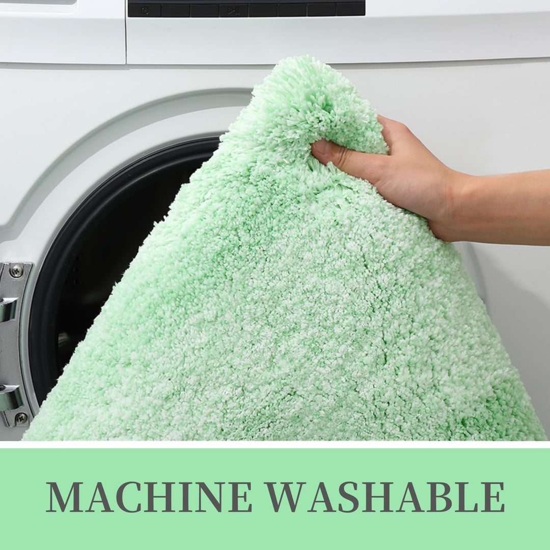 OLANLY Luxury Microfiber Bath Mat, Extra Soft and Absorbent Bathroom Mat, Non - Slip Plush Shaggy Bathroom Rug, Machine Wash Dry, Bath Rugs for Bathroom Floor, Tub and Shower, 24x36, Green - Just Closeouts Canada Inc.