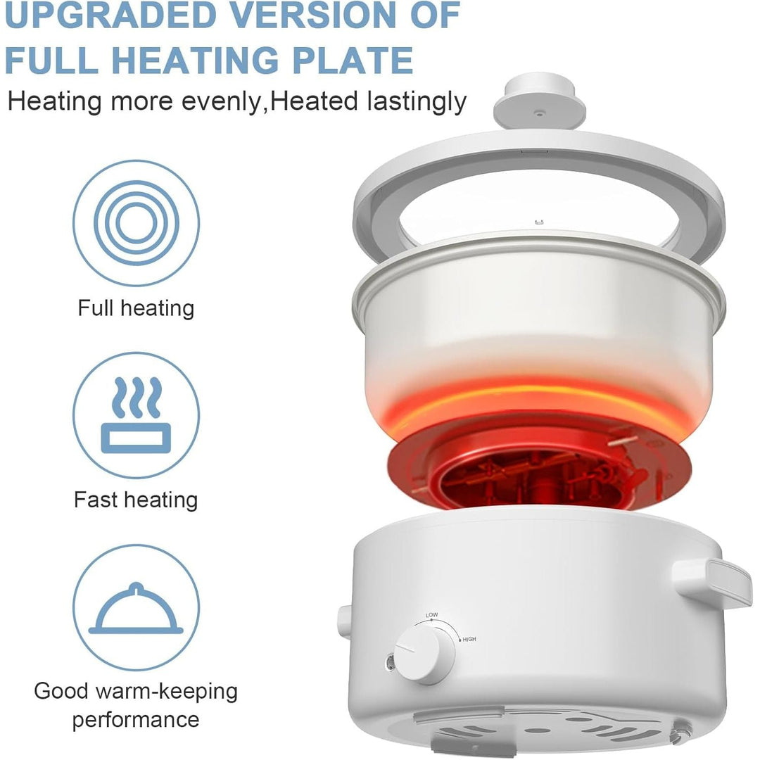 Olayks Electric Steamer for Cooking, 2L Ceramic Glaze Non - stick Pot, Dual Power Multi - functional Electric Cooker, Suitable for Steak, Pasta, Hot Pot, Ramen, Quick Heating and Overheat Protection - Just Closeouts Canada Inc.