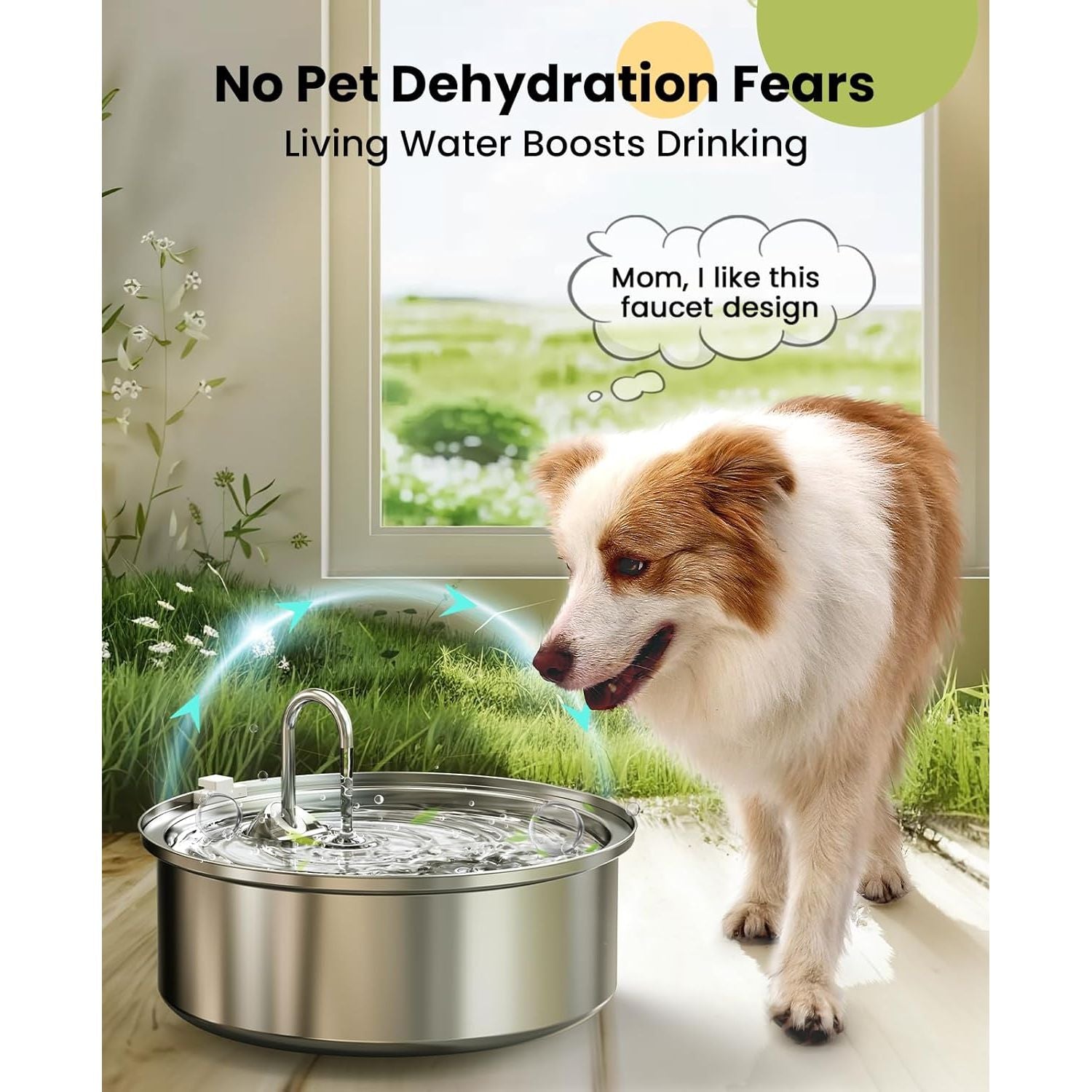 Oneisall Cat Water Fountain Stainless Steel Dog Water Fountain Super Q Just Closeouts Canada Inc