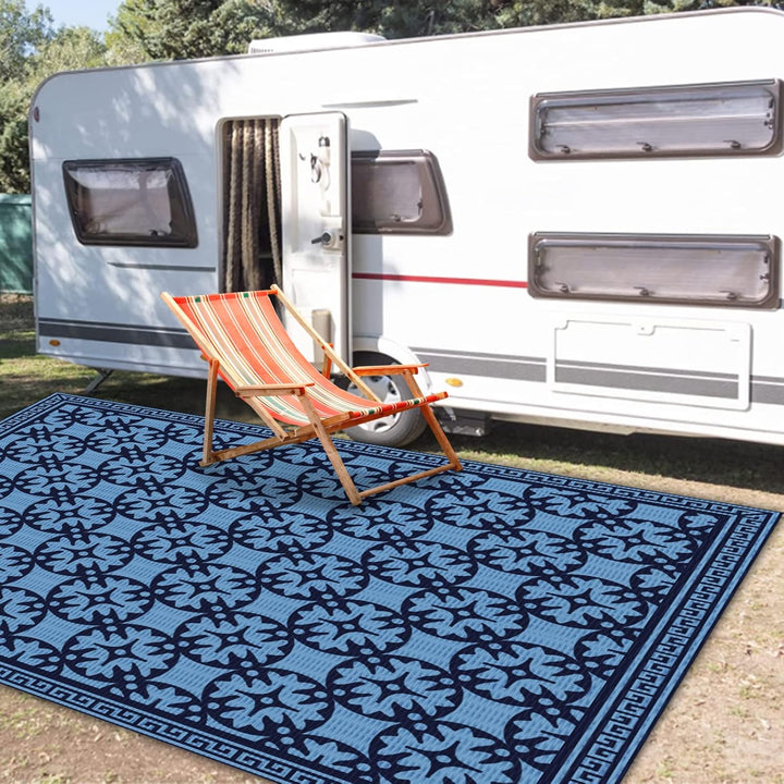 OPL5 Outdoor Camping Mat, Reversible Mats 9 x 12 Feet, Anti - Slip Plastic Straw Carpet Mat - Just Closeouts Canada Inc.