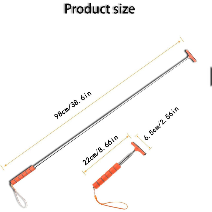 Orange telescopic car mirror wiper, view 2