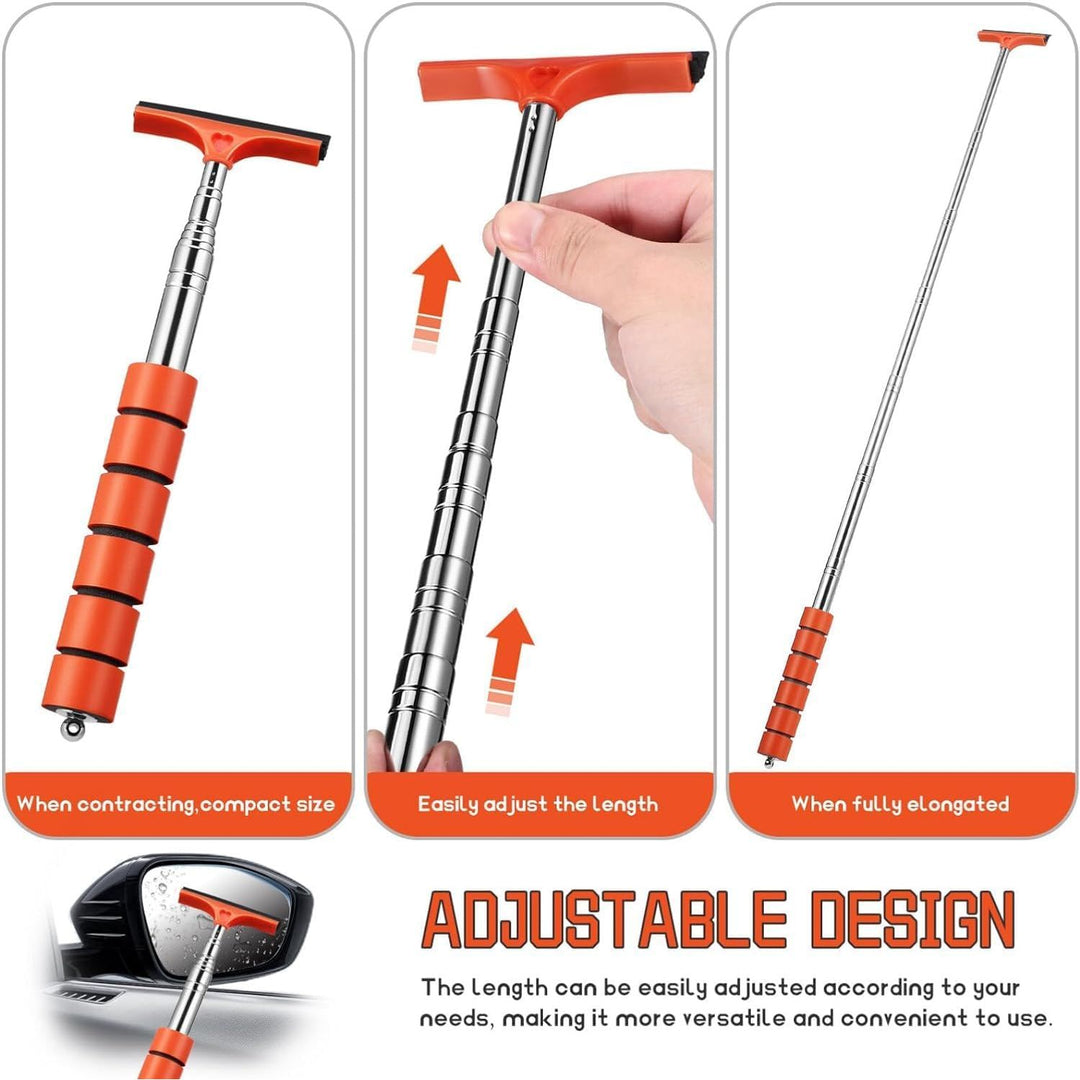 Orange telescopic car mirror wiper, view 3