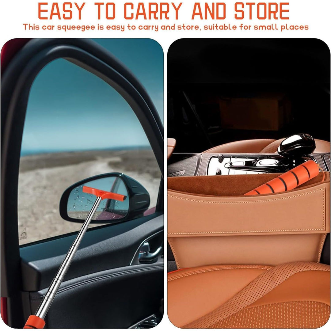 Orange telescopic car mirror wiper, view 6