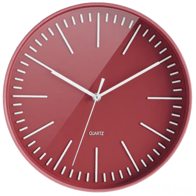 Orium CEP 12" Trendy Clock, 11974, Orchard Apple Red - Just Closeouts Canada Inc.