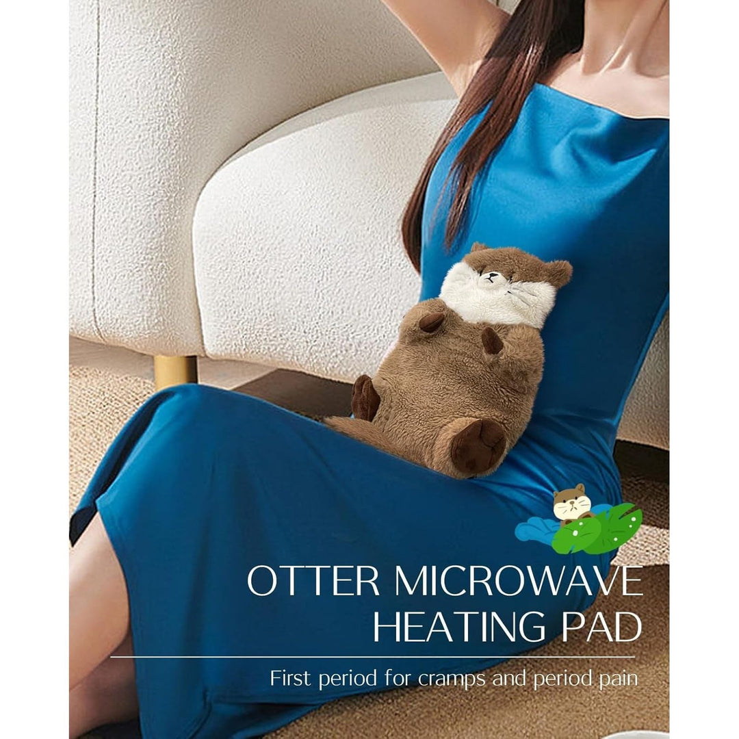 Otter Microwavable Heating Pad for Stomach Neck Shoulder, Muscles & Joint, Washable Magic Bag Heat Pad, Natural Heated Stuffed Animal 38*20cm, Adorable Soft Plush Microwave Bean Bag, Unscented, Ages 3+ - Just Closeouts Canada Inc.X004KVRT6T
