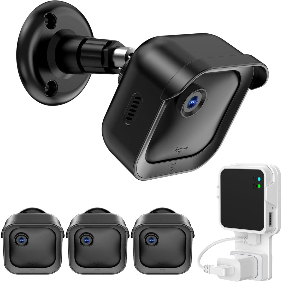 Outdoor Camera Mount for Blink Outdoor 4 (4th Gen) & 3rd Gen Camera, 3 Pack 360° Adjustable Wall Mount Bracket with Sync Module 2 Mount for Blink Camera System (Black, Cameras Not Included) - Just Closeouts Canada Inc.