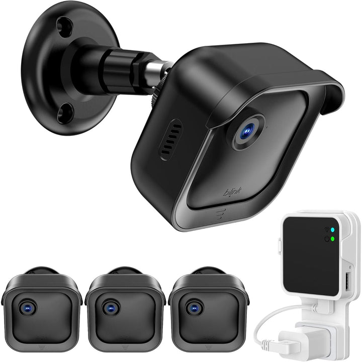 Outdoor Camera Mount for Blink Outdoor 4 (4th Gen) & 3rd Gen Camera, 3 Pack 360° Adjustable Wall Mount Bracket with Sync Module 2 Mount for Blink Camera System (Black, Cameras Not Included) - Just Closeouts Canada Inc.